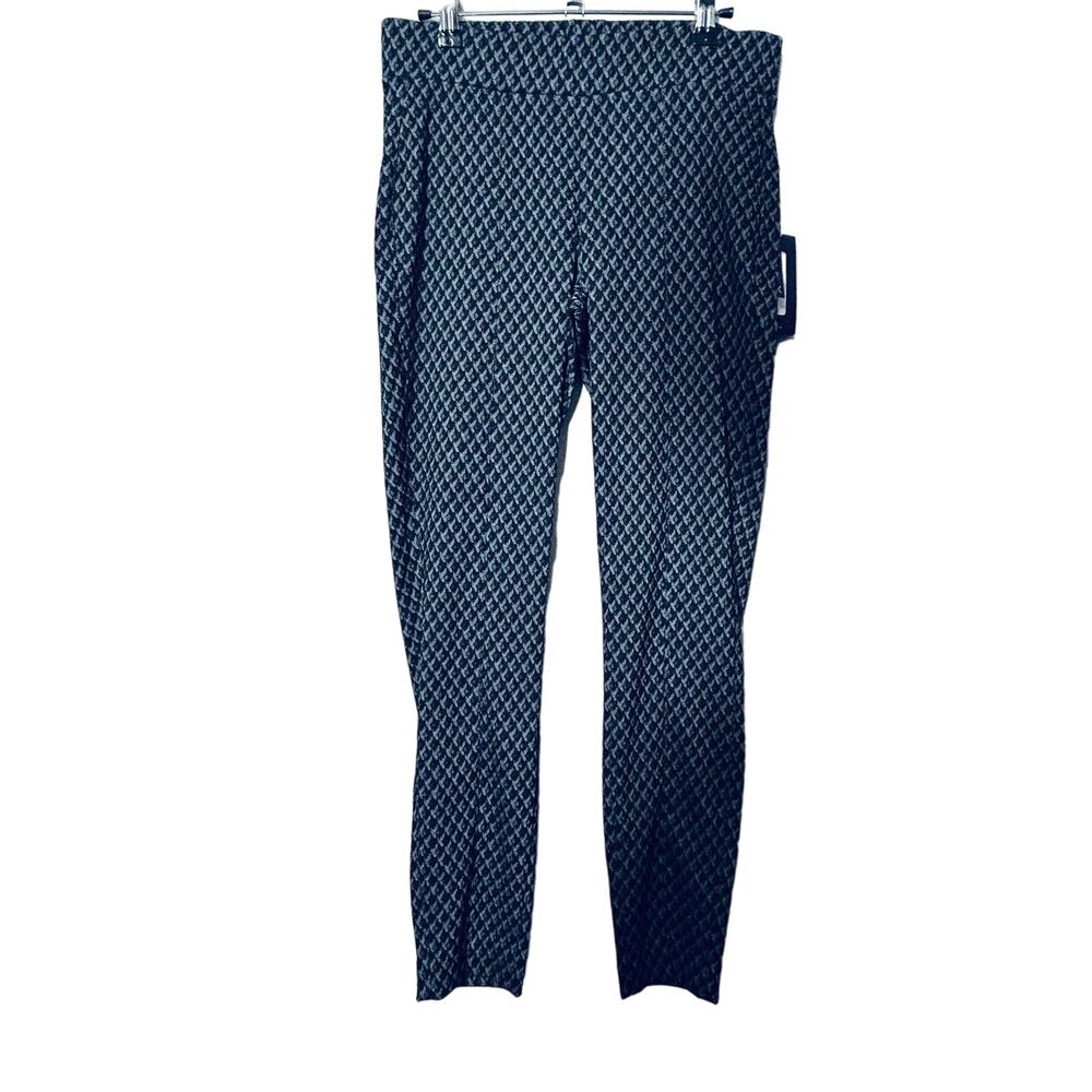 NYDJ Charcoal Diamond Printed Tummy Control Pull-On High Rise Pants Size 2 NWT - Picture 8 of 8